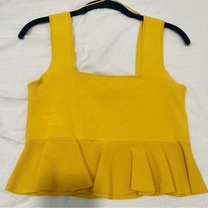 Zara Yellow Crop Top Size Large